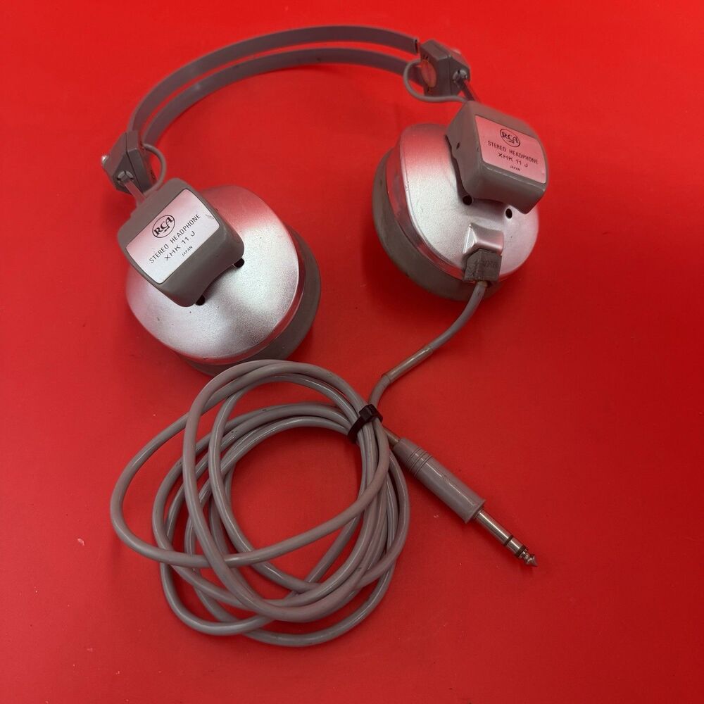 Vintage RCA XHK-11J Stereo Headphones Japan Gray Over Ear Headset